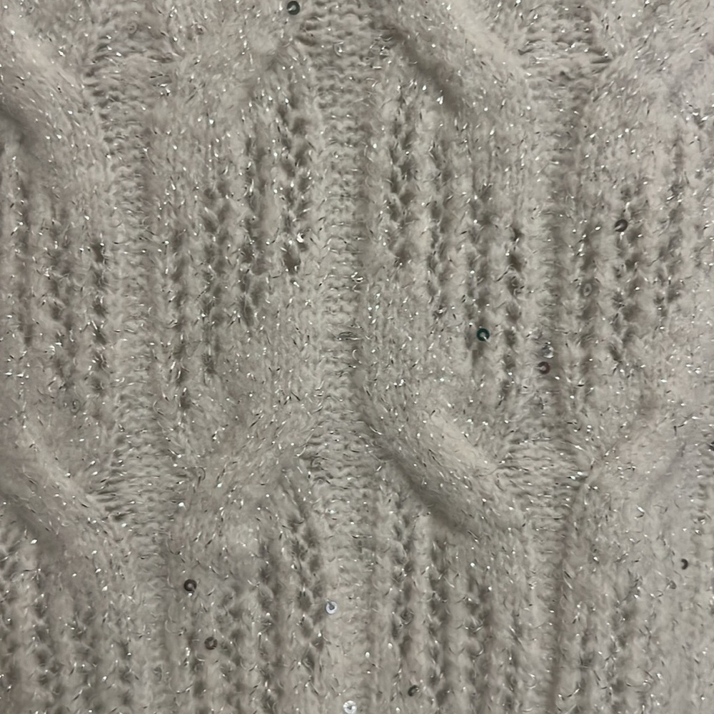 Express worn once holiday sweater. Size M. Sequence and silver - Picture 7 of 10